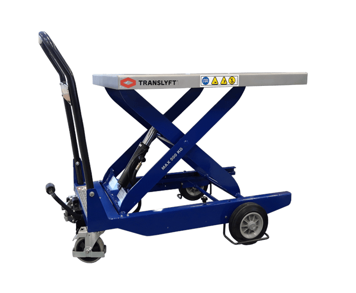lifting trolley with stainless steel platform 