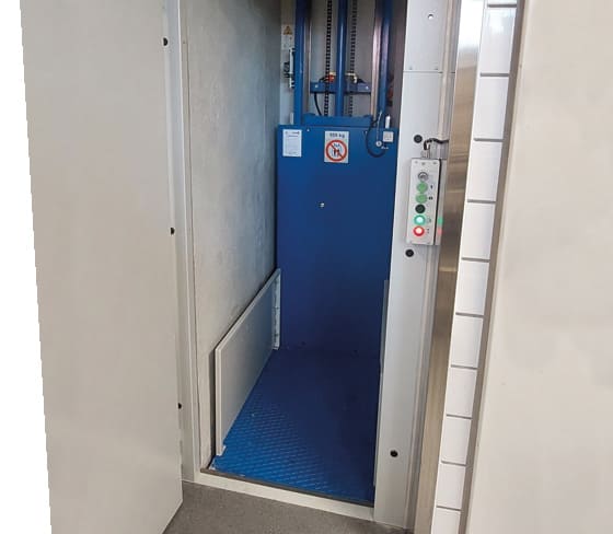 Translyft goods elevator in a restaurant kitchen