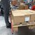 Foot space under the palletiser improves working posture.