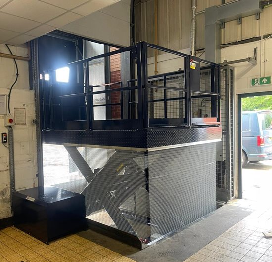 Loading bay lift at Discount supermarket