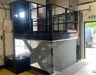Loading bay lift at Discount supermarket